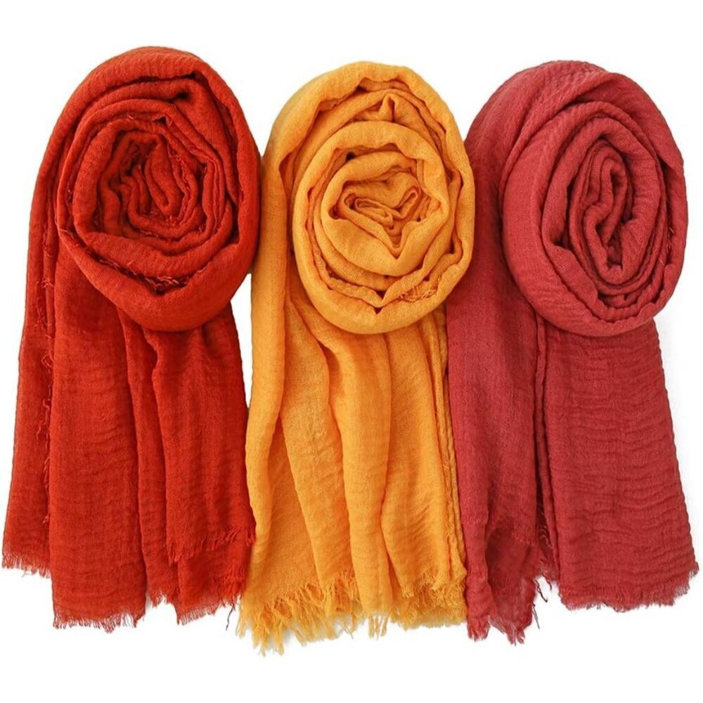 Soft Cotton Hemp Scarf Wrap Long Hijab Scarves for Women